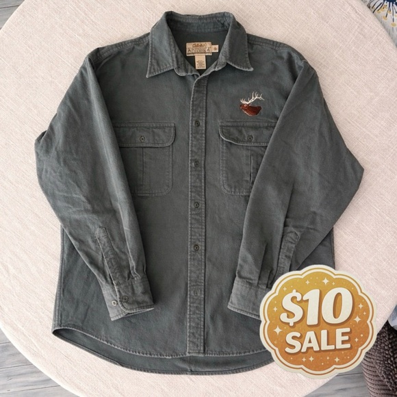Cabela's Other - Cabela’s Deerskin Soft Chamois Shirt XL Heavyweight Cotton Button Down